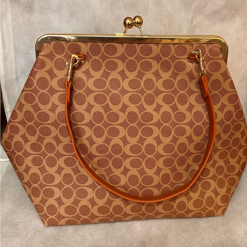 Brown Patterned Women's Clutch - Picture 4 of 7